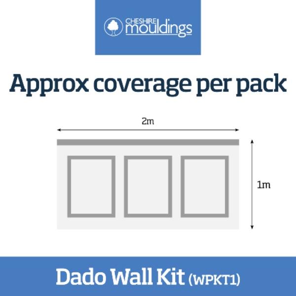 Wood Mouldings Dado Wall Panel Kit with Pre-Mitered Mouldings