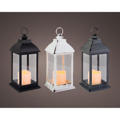 Lantern with LED Candle 30cm Battery Operated