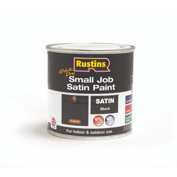 Rustins Small Jobs Black Satin Quick/ Dry 250ml