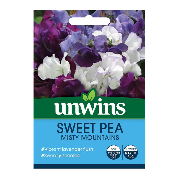 Unwins Seed Packet Sweet Pea Misty Mountains