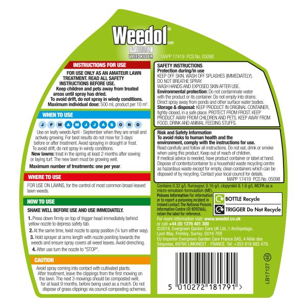 Weedol Lawn Weedkiller Gun 800ml