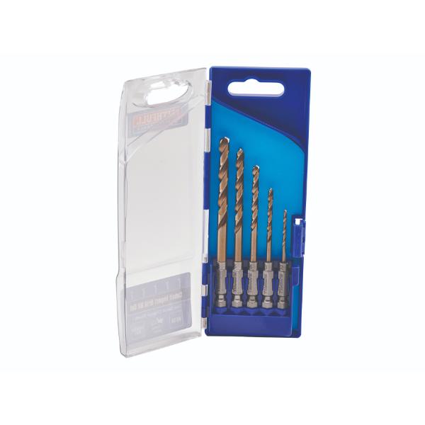 Faithfull 5 Piece Quick Change HSS Cobalt Impact Drill Bit Set