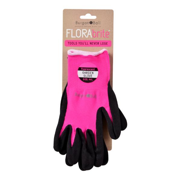 Burgon &amp; Ball Florabrite Fluorescent Garden Glove Pink S/M