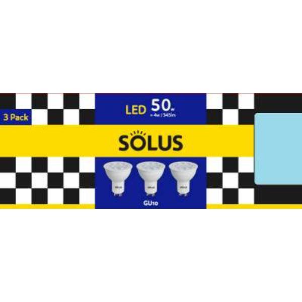 Solus 50W=7W GU10 SMD LED NON-DIMM 3 Pack