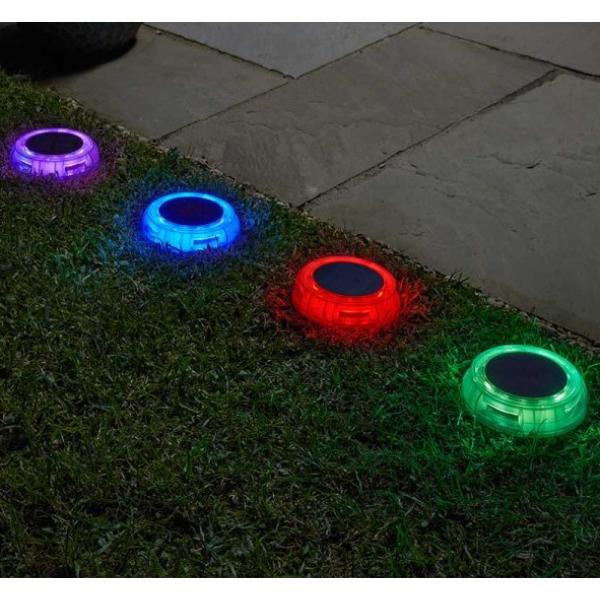 Smart Garden Super Bright Décordisk - White &amp; Multi Coloured, 4-Pack 5L