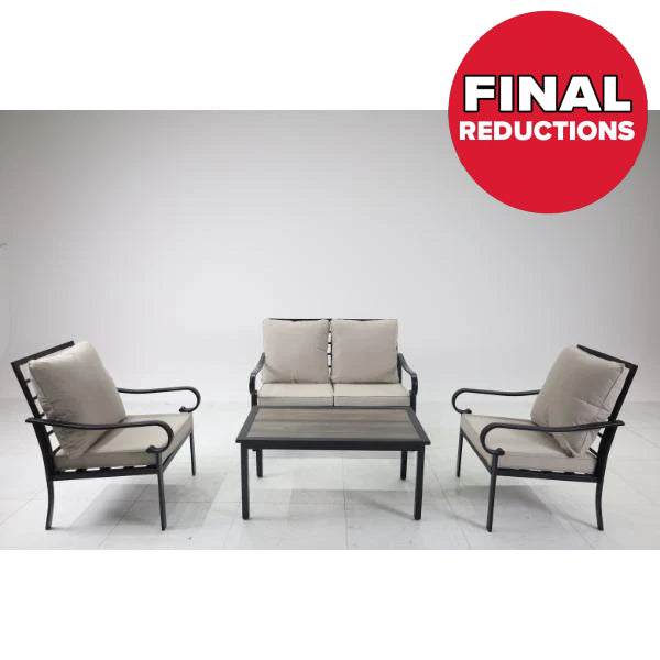 Alicante Steel Frame Padded Cushion 4 Piece Lounge Set