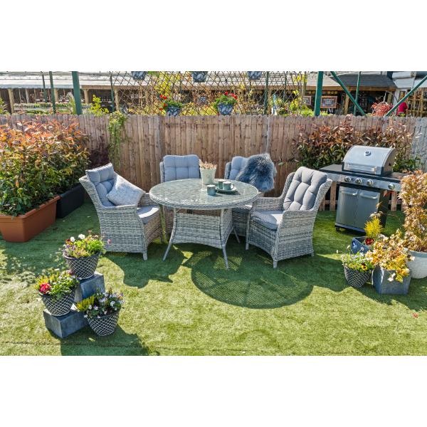 Monaco 4 Seater Set with Parasol &amp; Cover