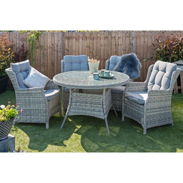 Monaco 4 Seater Set with Parasol &amp; Cover