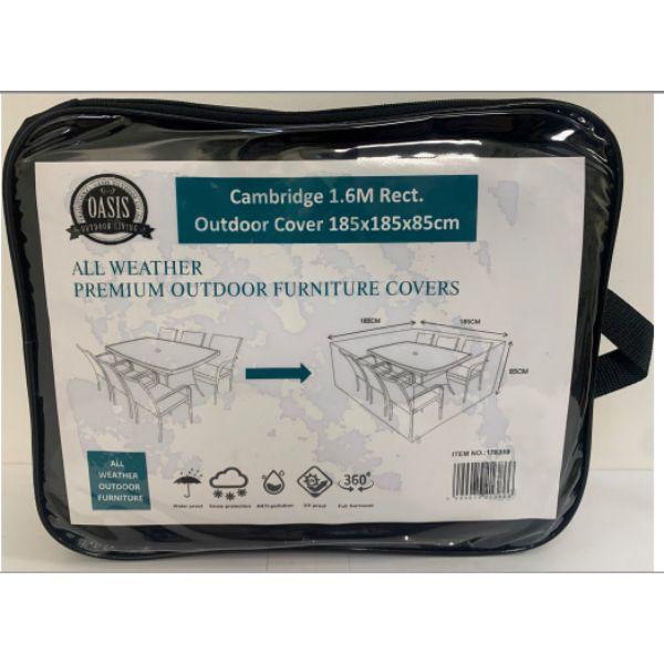 Oasis Cambridge 1.6M Rectangular Outdoor Cover Diameter 185Hx185Wx85D cm