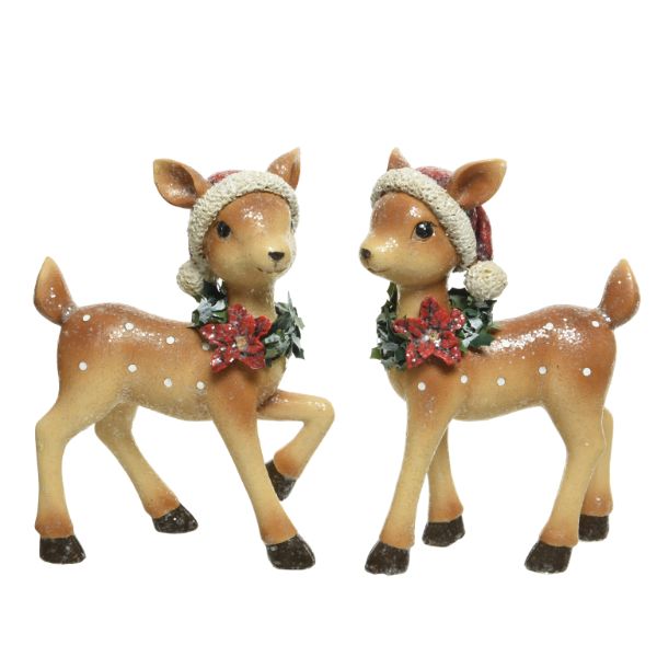 Christmas Deer figure -  polyresin