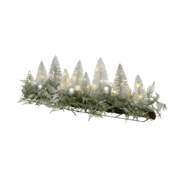 Pre-lit snowy brush tablepiece - battery operated