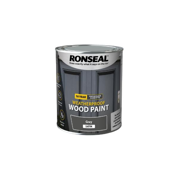 Ronseal 10Yr Weatherproof Paint grey Satin 750ml