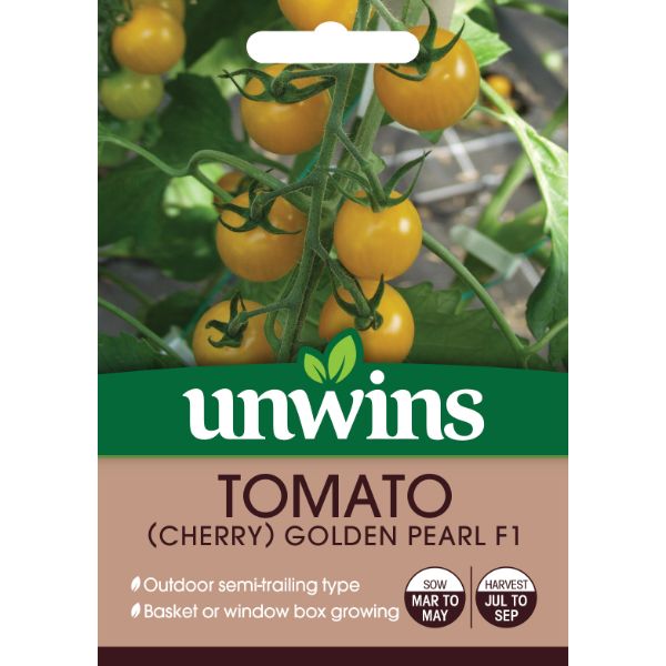 Unwins Seed Packet Tomato Cherry Golden Pearl F1