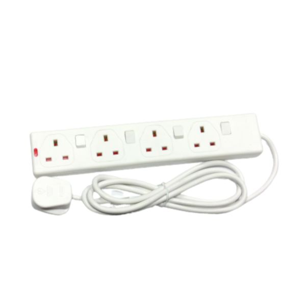 Rugged 4 Way 2 Mtr Extension Socket 2 X 5V USB