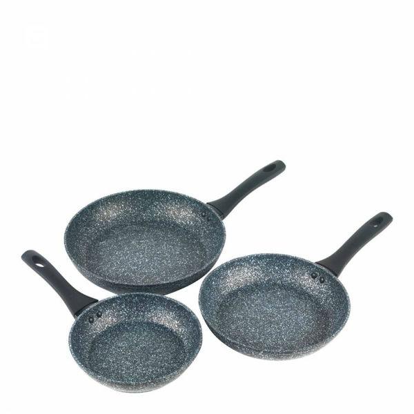 Salter Megastone Frypan Set 3pc Silver