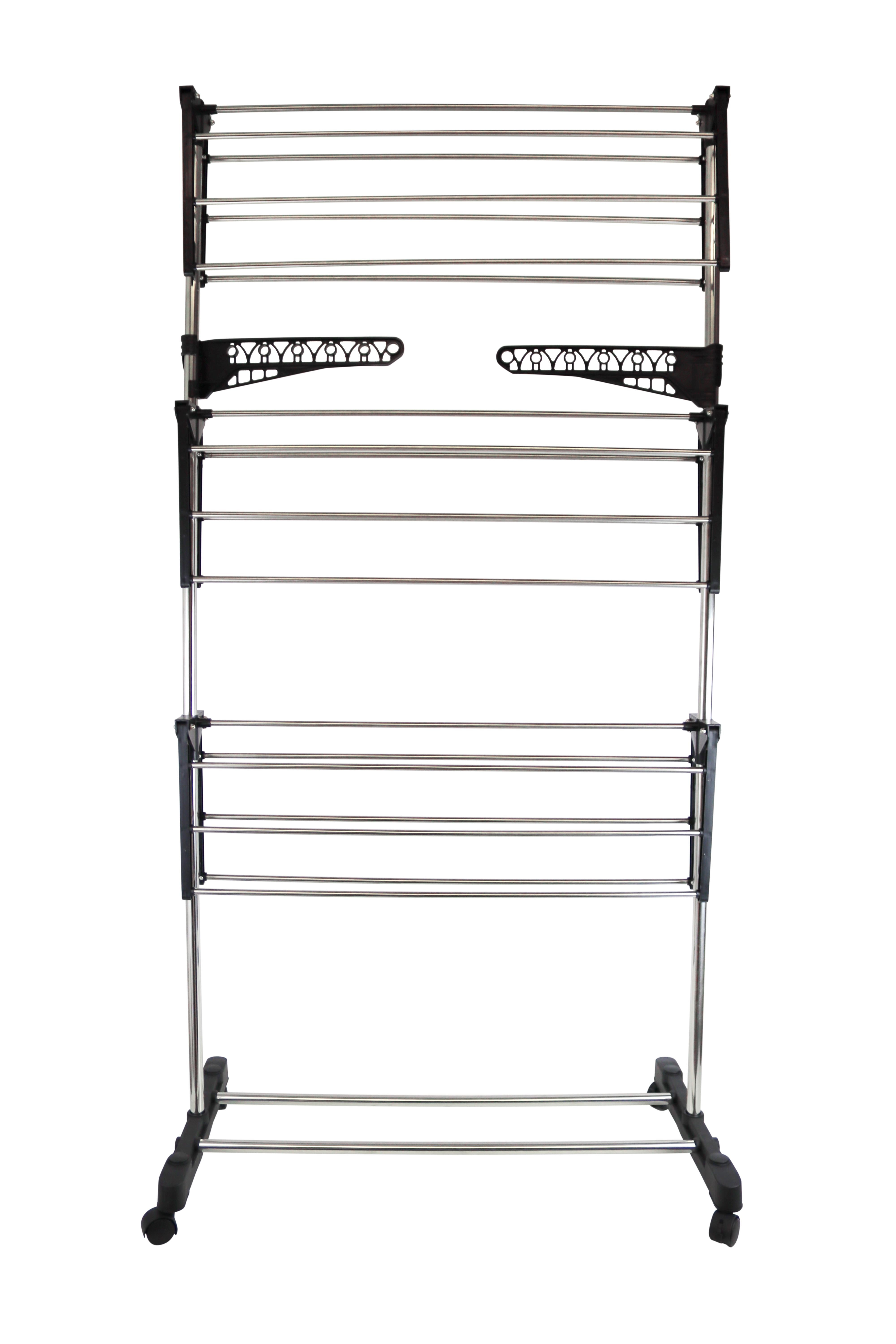 Silver Black 3 Tier Clothes Airer Co Op Superstores