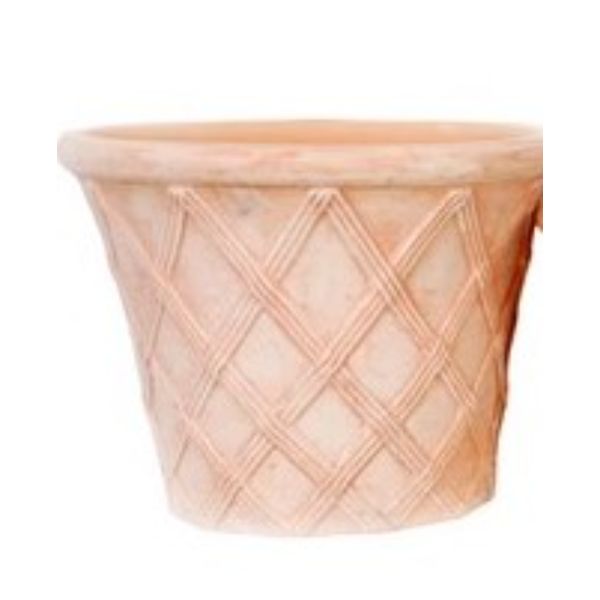 Round Terracotta Lattice Garden Planter With Drainage Hole D38H32