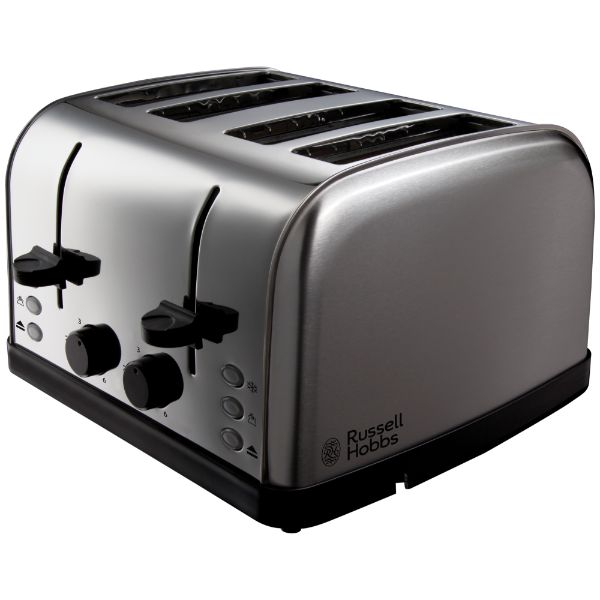 Russell Hobbs 4 Slice Brushed &amp; Polished Stainless Steel Toaster