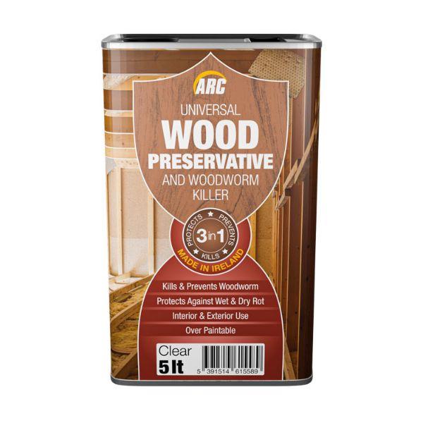 Arc Wood Preservative &amp; Woodworm Killer Clear 5L