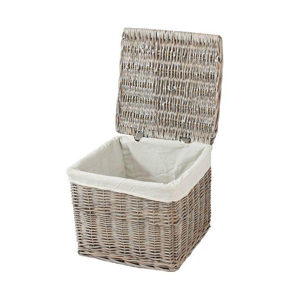 Country Homeware Grey Willow Trunk With Lid &amp; Liner