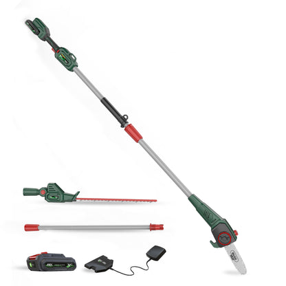 Webb Eco 20v Cordless 50cm Long Reach Hedge Trimmer &amp; Pruner with 1 x 2ah battery &amp; charger