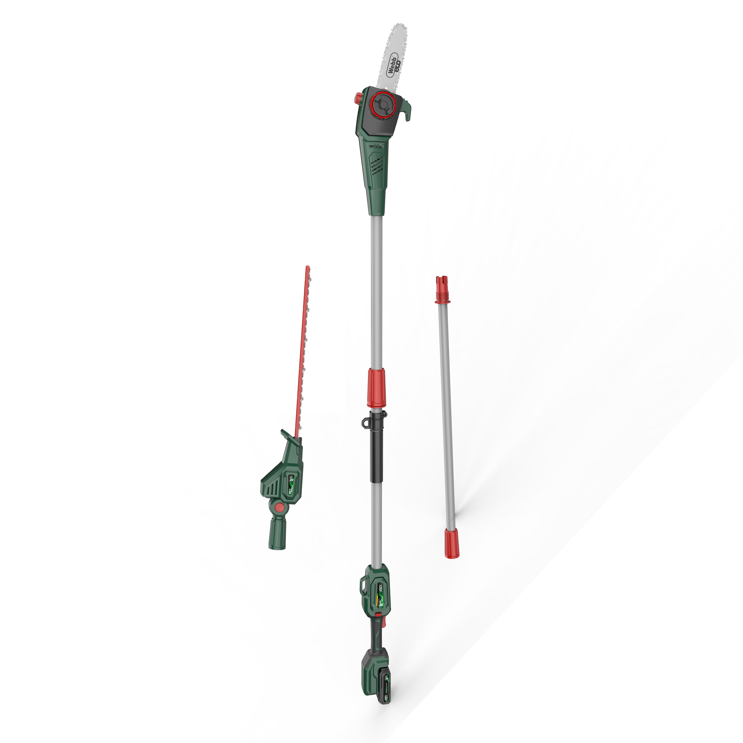 Webb Eco 20v Cordless 50cm Long Reach Hedge Trimmer &amp; Pruner with 1 x 2ah battery &amp; charger