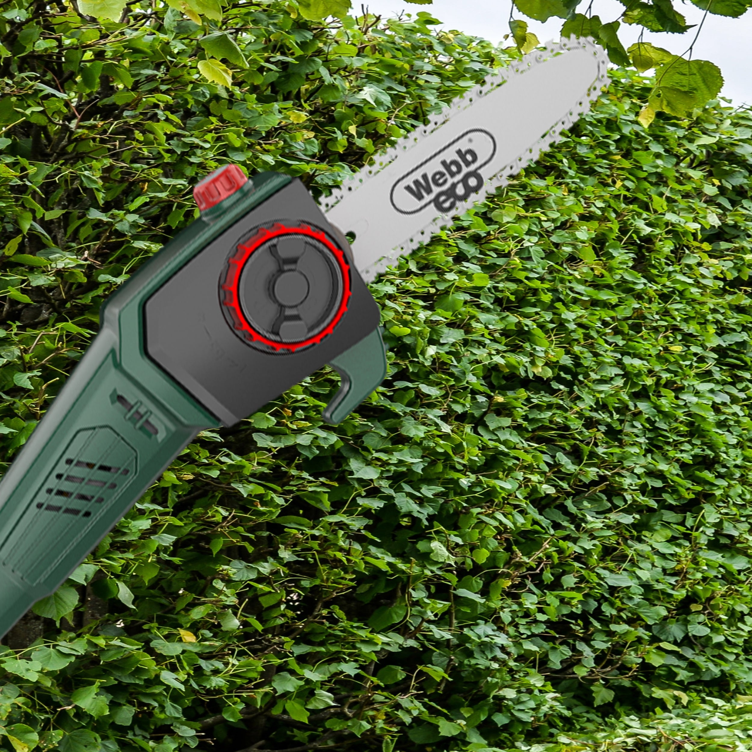 Webb Eco 20v Cordless 50cm Long Reach Hedge Trimmer &amp; Pruner with 1 x 2ah battery &amp; charger