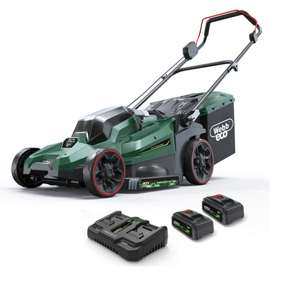 Webb Eco 40V Cordless Lawnmower 43cm with 2 x 4ah batteries &amp; charger