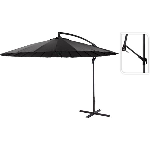 Hanging Cantlever Parasol / Umbrella Banana Shanghai Diameter 300cm Charcoal