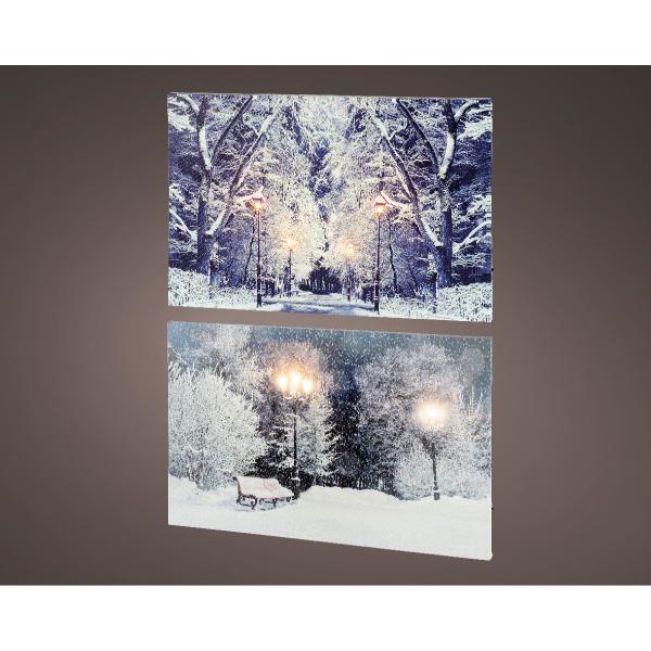 Christmas LED  witner scene canvas-  battery operated