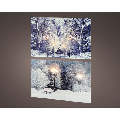 LED  witner scene canvas-  battery operated