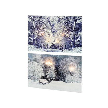 Christmas LED  witner scene canvas-  battery operated