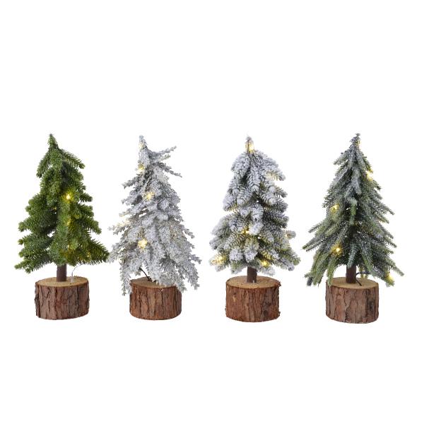 Christmas Mini tree frosted- snowy- glitter- green BO prelit