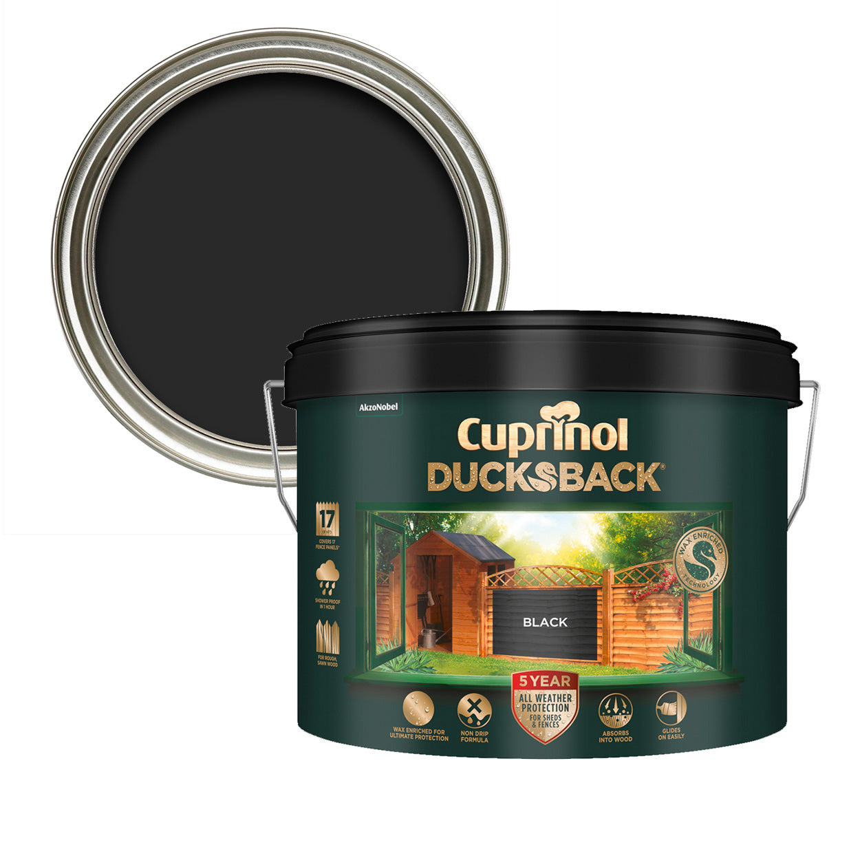 Cuprinol 5 Year Ducksback Black 9L