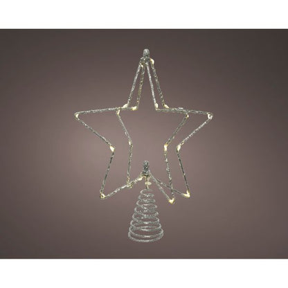 Micro LED Treetopper Battery Operated Indoor Star Metal