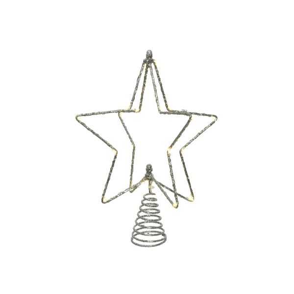 Micro LED Treetopper Battery Operated Indoor Star Metal