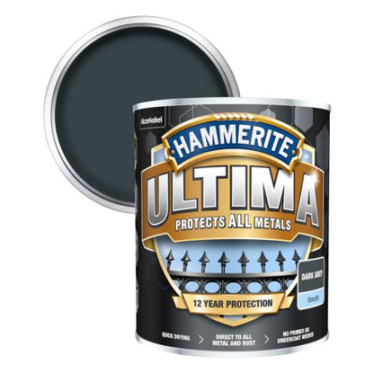 Hammerite Ultima Smooth Dark grey 750ml