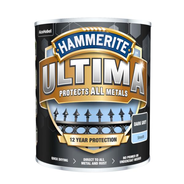 Hammerite Ultima Smooth Dark grey 750ml