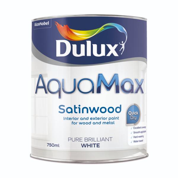 Dulux Aquamax Satinwood Pure Brilliant White 750ml