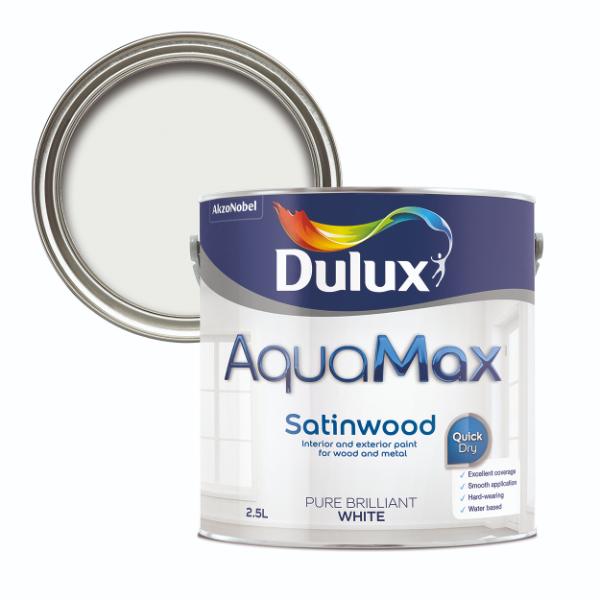 Dulux Aquamax Satinwood Pure Brilliant White 2.5L