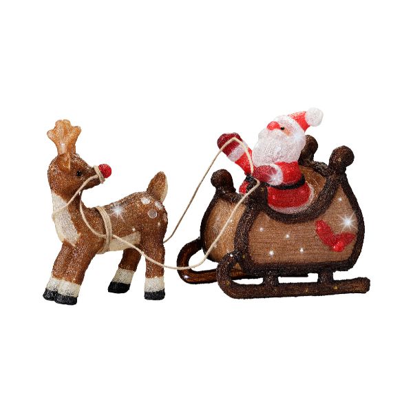 LED Acrylic Santa Sleigh 47cm