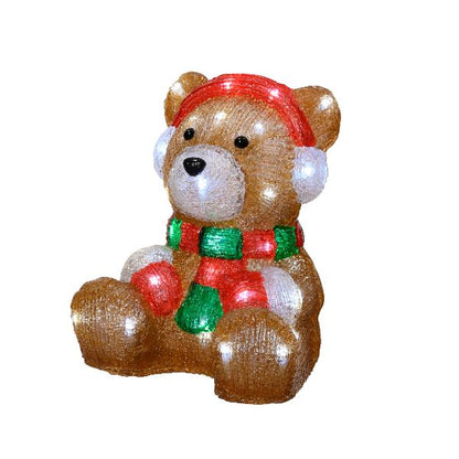 LED Acrylic Sitting Bear 25cm