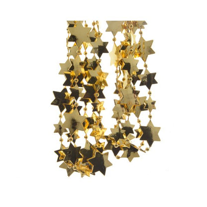 Christmas Light Gold Stars Bead Garland  -Shiny finish