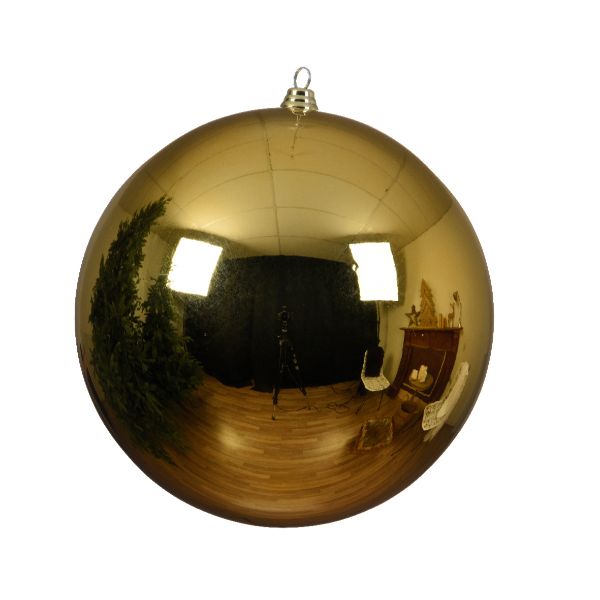 Christmas Large Single Light Gold Shatterproof Bauble 14cm