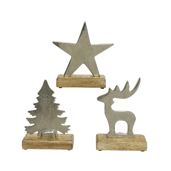 Aluminium Figure On Foot 12cm (Star/Deer/Tree)