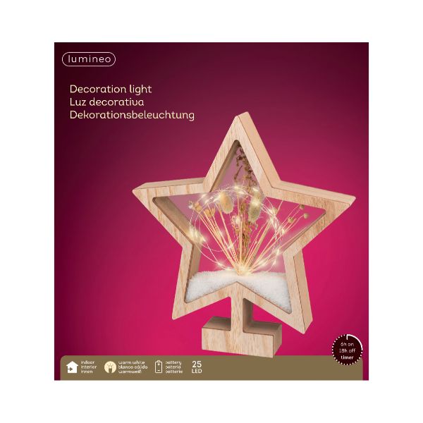 Micro LED Frame  Star shaped  in Natural/Warm Light