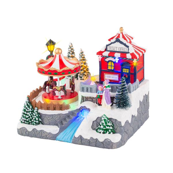 Plastic LED Scenery Snowman/Christmas Tree/Merry-Go-Round