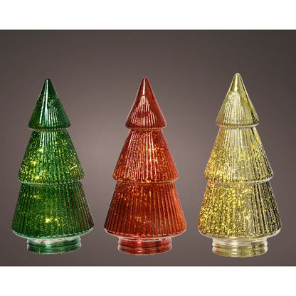 Glass  Micro Tree LED - Red/Green/Gold