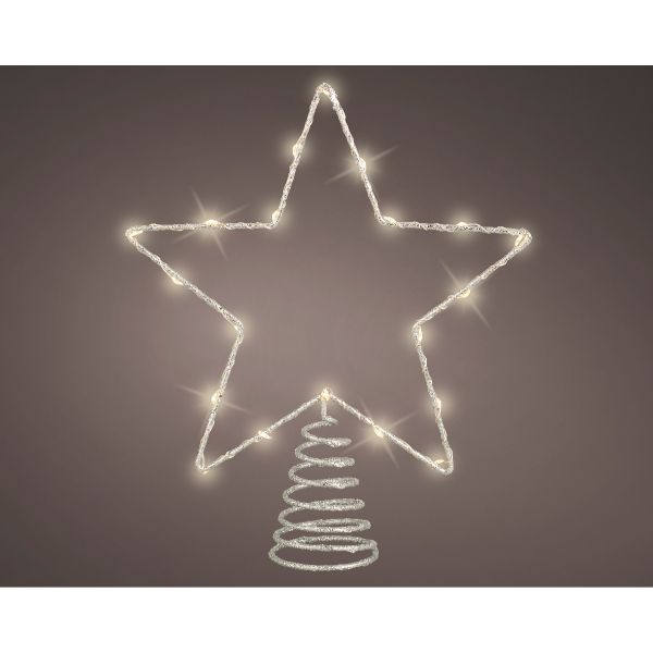 Micro LED  star shaped wire treetopper - Sliver