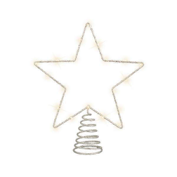 Christmas Micro LED  star shaped wire treetopper - Sliver